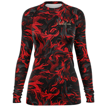 Chokefish™ Long Sleeve Rashguard Camouflage Woman's Shirt-003